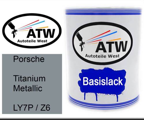 Porsche, Titanium Metallic, LY7P / Z6: 1L Lackdose, von ATW Autoteile West.